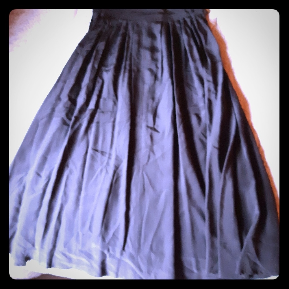 Navy pleated chiffon skirt